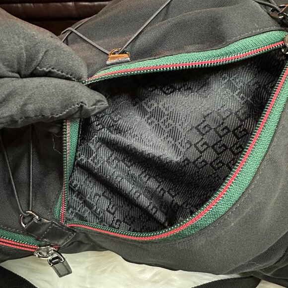 ❌SOLD❌ Authentic Gucci Sherry Line Web Nylon Backpack - Picture 9 of 15